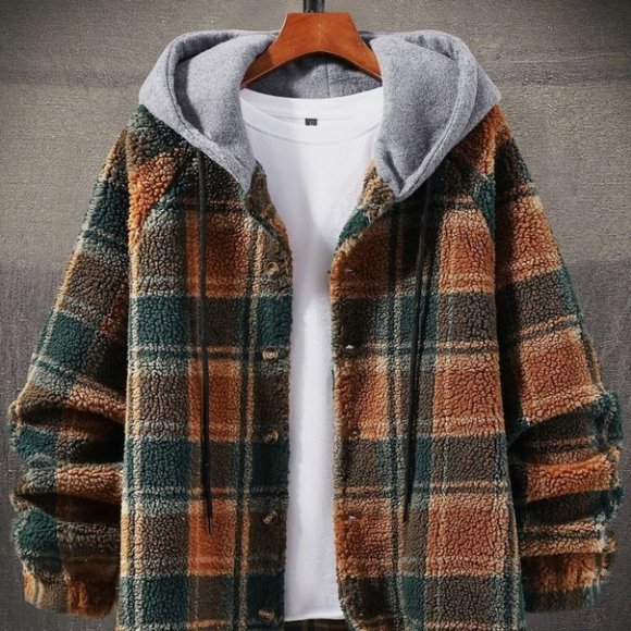 . Other - Brown Mens Plain Hooded Overcoat
